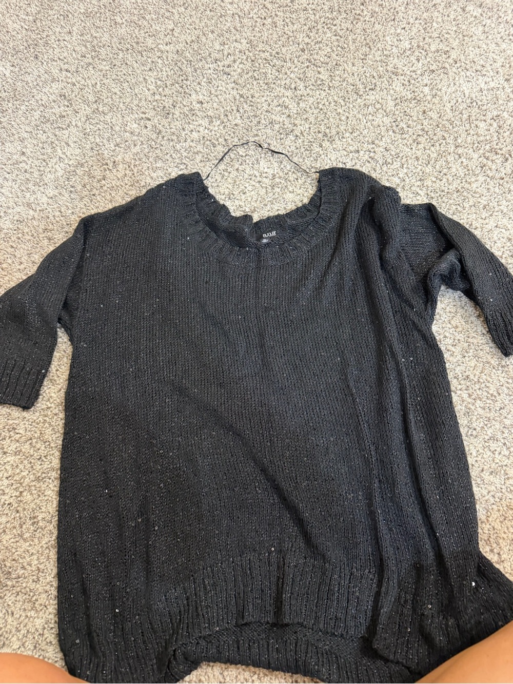 a.n.a Black Crewneck Knit Sweater